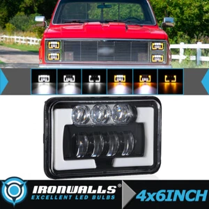 4x6" LED Headlight Hi-Lo Turn Signal for Chevy C10 C20 K10 C4500 Kodiak Truck US - Picture 1 of 12