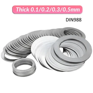 A2(304) Stainless Steel DIN 988 Shim Washers Flat Shims Thick 0.1/0.2/0.3/0.5mm - Picture 1 of 222
