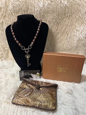 Barbara Bixby 纯银 18k 黄金 Choc 珍珠钥匙增强吊坠项链 — 第 1/4 张图片