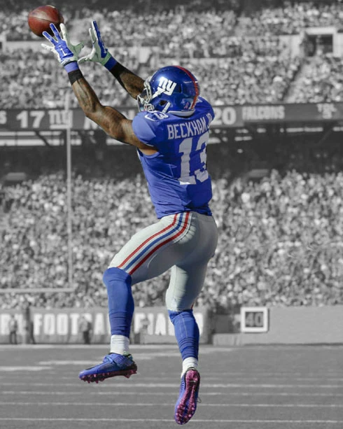 纽约巨人队 ODELL BECKHAM JR 光面 8 x 10 照片聚光灯足球海报 — 第 1/1 张图片