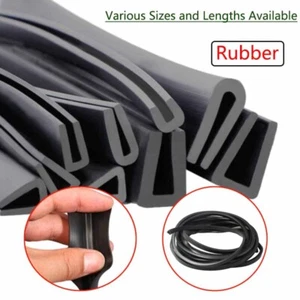 Tira de sellado de goma en U en forma de U borde plano protector parachoques de borde negro - Imagen 1 de 37