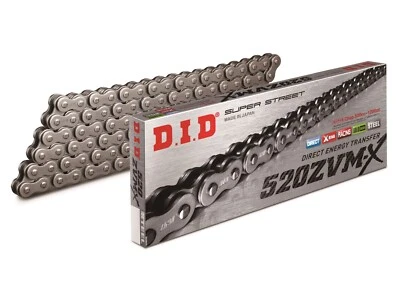 DID 520 Zvm-X B&b x-Ring Moto Catena Grigio Con Chiusura a Perno Nero 096Glieder - Immagine 1 di 3