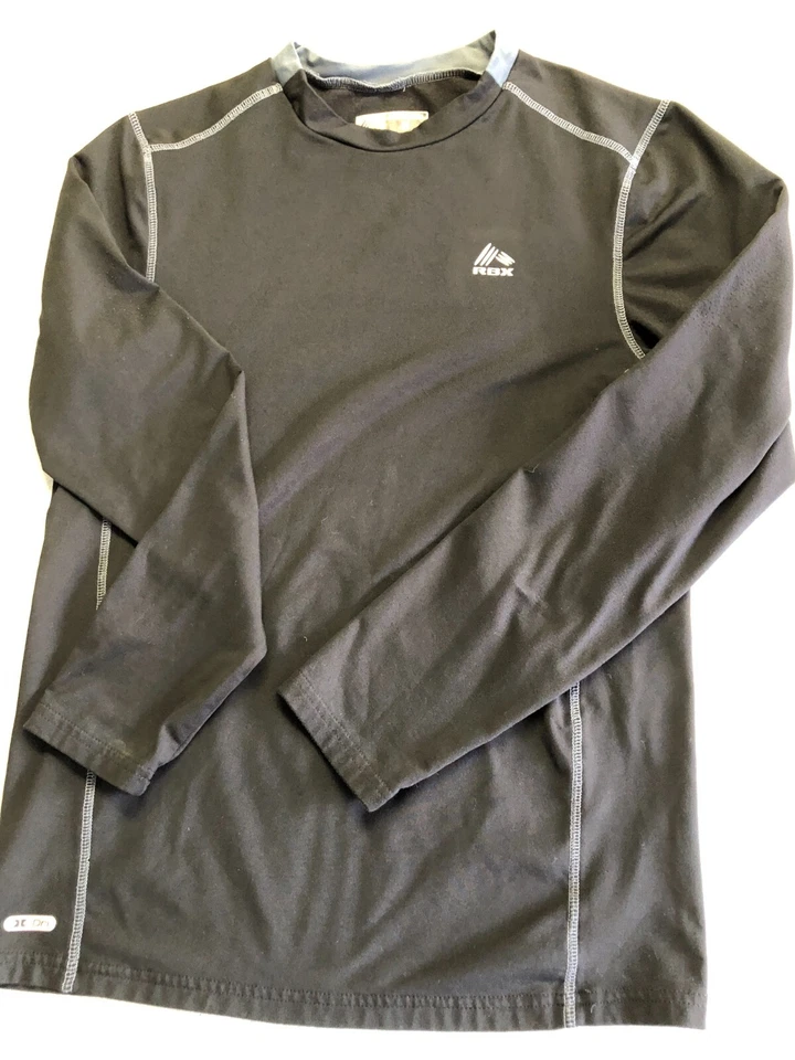 Camisa RBX Para Hombre Mediana Negra Forrada de Vellón Compresión Capa Base Manga Larga Foto 1 de 4