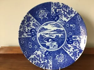 Large Japanese Blue and White Charger - 37cm Diameter - Picture 1 of 12