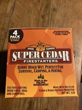 Super Cedar Firestarters - 4-Pack fire lighters, Starts up to 16 Fires,
