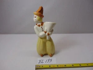 Vintage California Pottery Bud Vase Lady Woman Holding Flower Vase Yellow Dress - Picture 1 of 9