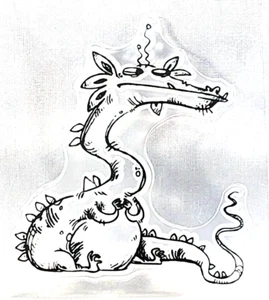 Fairy Tale Dragon Medieval Knight Slay Whimsical Clear Stamp Sheet 3.25" x 4" - Picture 1 of 2
