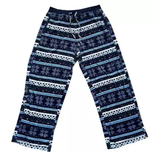 Nautica Fleece Velour Winter Snowflake Blue Flannel Lounge Pants Only Medium - Picture 1 of 8
