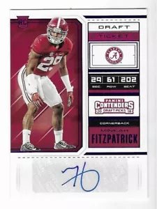 Minkah Fitzpatrick 2018 CONTENDERS DP DRAFT TICKETS AUTOGRAMMKARTE Steelers AUTO - Bild 1 von 2
