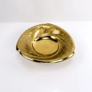Vintage Brass Art Deco Bowl Dish Modern Brass Tarnish Resistant Retro 10" - Picture 1 of 12