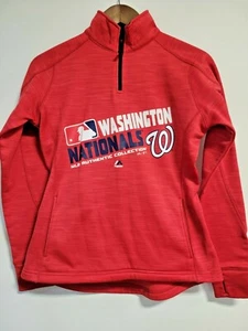 Sudadera pulóver majestuosa roja pequeña de los Washington Nationals para mujer - Imagen 1 de 3