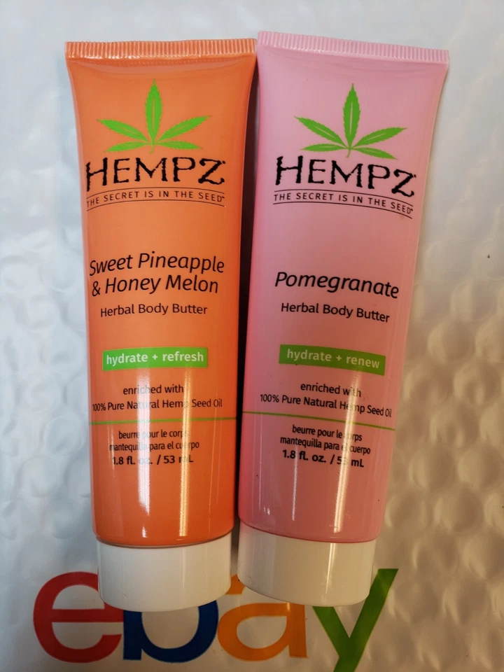2X HEMPZ Pomegranate Herbal Body Butter & Sweet Pineapple & Honey Lemon Lot of 2 - Image 1 of 1