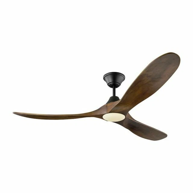 Monte Carlo Maverick 60 LED Collection 60" Ceiling Fan with LED Light and Remote Control - Matte Black/Dark Walnut Blades