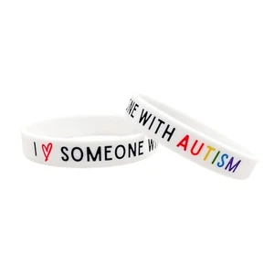 VENTA SEGUNDOS Pulsera Autism Love Soporte Autista ASD Asperger Silicona Blanca - Imagen 1 de 1
