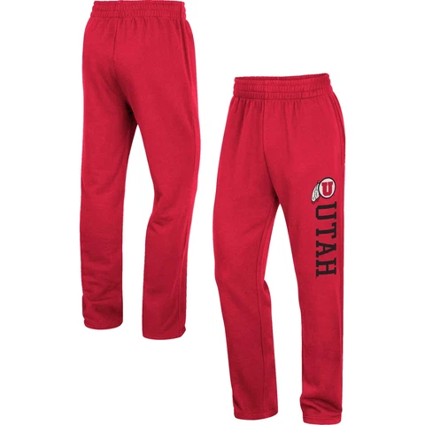 Men's Colosseum Red Utah Utes Wordmark Pants Cover