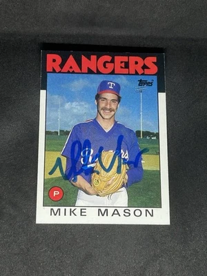 Mike Mason 1986 Topps #189 Texas Rangers Auto Autographed Signed MLB Card - Image 1 of 3