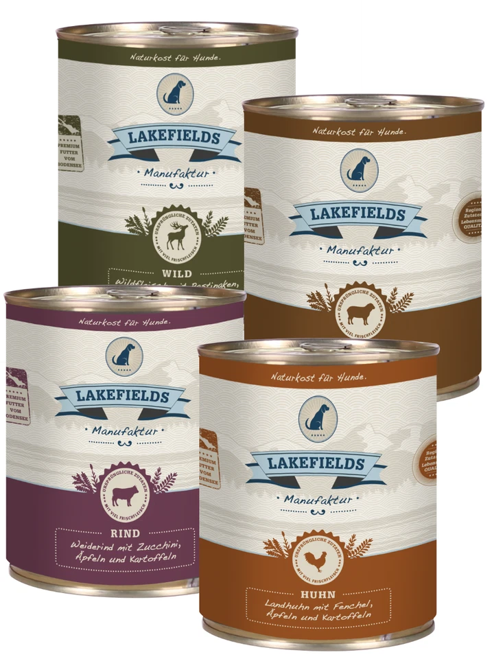 LAKEFIELDS MANUFAKTUR Probierset 4x 800g Sorten Mix - hoher Fleischanteil - Nass - Bild 1 von 1