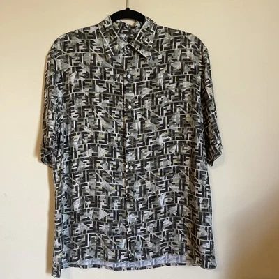 Vintage Fendi 'FF' monogram camouflage short-sleeved button up shirt    - Image 1 of 4