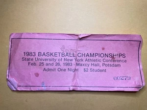 1983 SUNY Maxcy Hall Basketball Ticket NYSAC Championship Potsdam - Bild 1 von 2