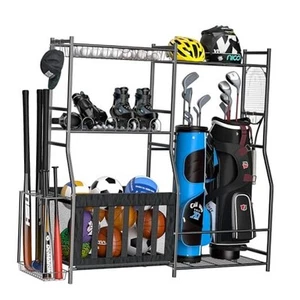  Sports Equipment Organizer Golf Bag Holder for Garage, Ball Storage Rack,  - Picture 1 of 8