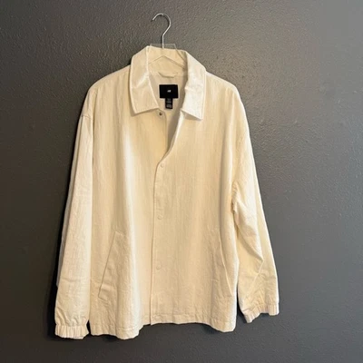 Chaqueta de mezcla de lino para hombre H&M talla XL Foto 1 de 4