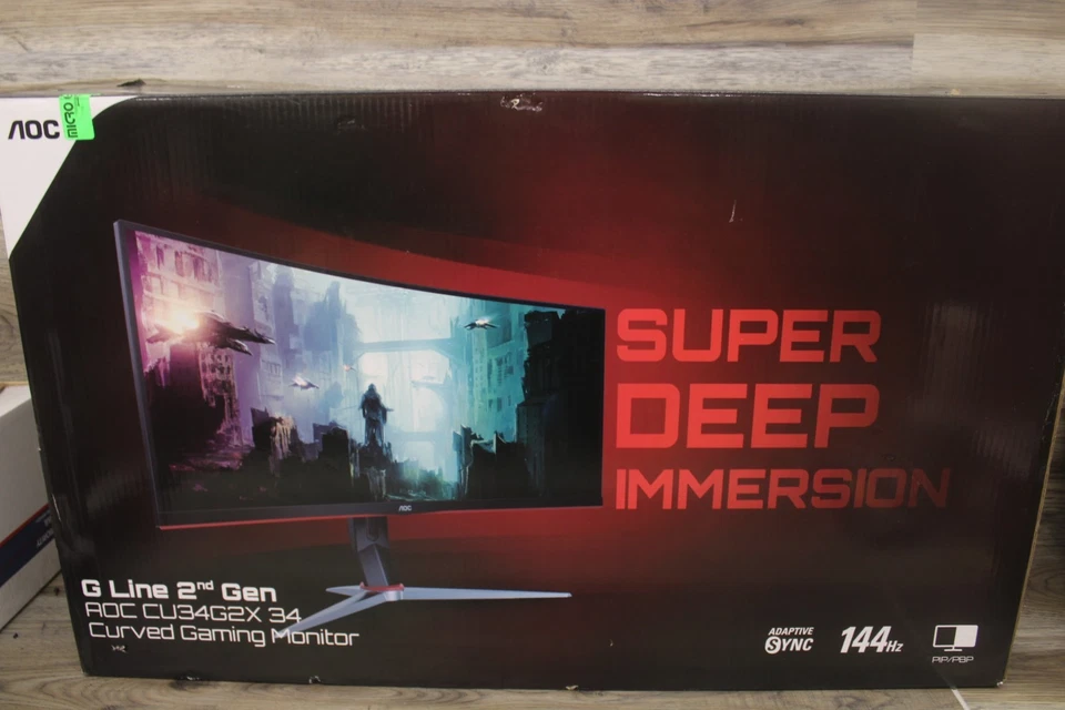 AOC CU34G2X UltraWide 34'' QHD 144Hz VA LED Curved Gaming Monitor - Image 1 of 1