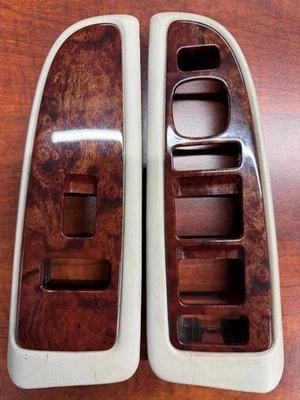 Juego de molduras delanteras Escalade PLATINUM 2003-2006 ventana de grano de madera envoltura de cuero Foto 1 de 4