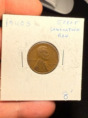 1940 S United States Lincoln Cent Error Coin - Image 1 of 2