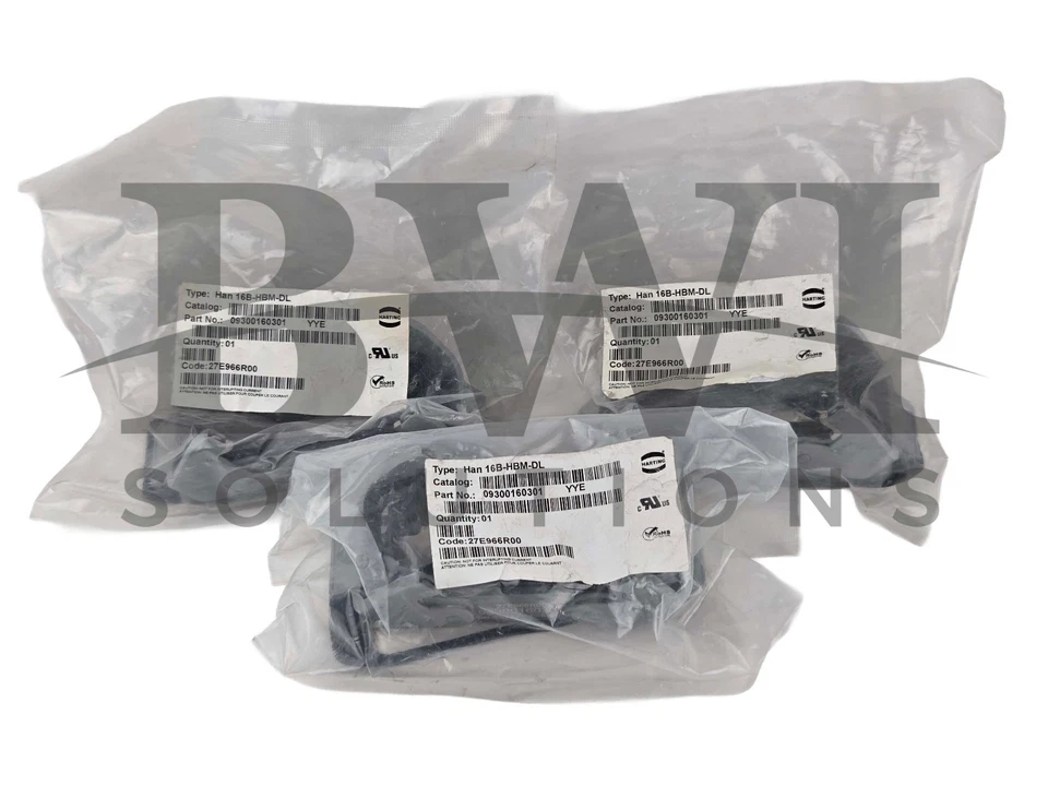 SEALED Harting 09300160301 YYC Bulkhead Housing HAN16B-HBM-DL Lot of 3 - Image 1 of 4