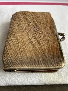 Vintage Caribou/Elk Fur Change Purse With Kiss Lock 1950’s-1960’s - Picture 1 of 5