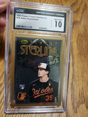 2023 Topps Finest Flashbacks #16 Adley Rutschman Orioles RC CGC Gem Mint 10 Pop1 - Image 1 of 2