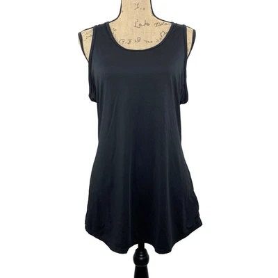 Camisa sin mangas de entrenamiento Tangerine negra elástica espalda deportiva talla grande para mujer Foto 1 de 4