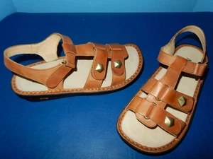 Alegria Brown Leather Multi Strap Sandals - 6.5 - Picture 1 of 5