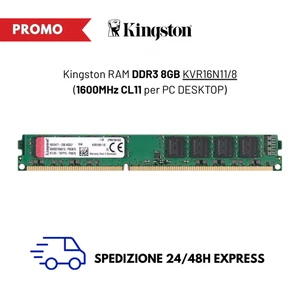 🟢 NEUER RAM Kingston KVR16N11/8 8GB DDR4 1600Mhz CL11 UDIMM - Bild 1 von 1