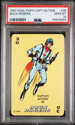1967 KOOL POPS CAPTION ACTION #3D BUCK ROGERS PSA 10 GEM MINT POP 3 SUPER RARE - Image 1 of 2