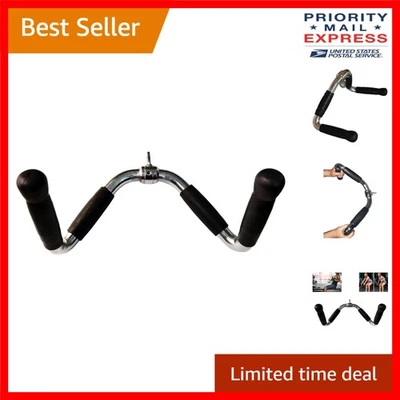 Barra de latón cromada ligera con empuñadura texturizada - perfecta para entrenamientos de tríceps Foto 1 de 4