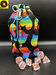 Pride Dice Bag - Rainbow Hearts - #RBR014 - Dice Bags - Picture 1 of 1