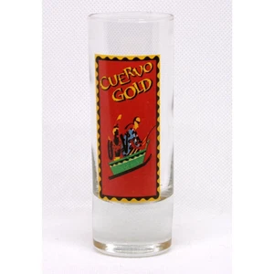 CUERVO GOLD Souvenir Doble Tiro Vidrio Esquí Barco Trineo Pesca Tequila Barware - Imagen 1 de 4