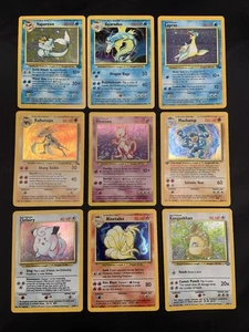 Vintage Holo Rare Pokemon Cards WOTC 1999 Base Set, Fossil, Jungle MP/HP Mewtwo - Picture 1 of 20