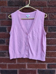 J Crew Button-front Sweater-Weste Heather Fresh Rose Pink Damen Gr. Medium - Bild 1 von 8