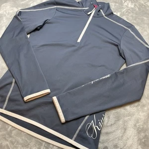 Kjus No Compromise 1/4 Zip Golf Shirt Womens 36/S Gray Mock Neck Active Pullover - Picture 1 of 9