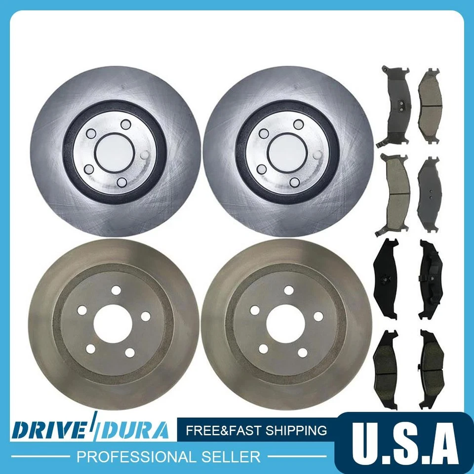 Front & Rear Disc Brake Rotors Brake Pads Kit fits Dodge Spirit Chrysler Dynasty - Image 1 of 4
