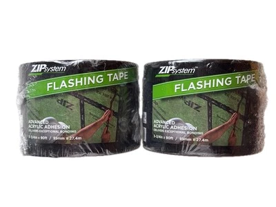New Lot of 2 Huber ZIP System Flashing Tape Rolls 3.75” x 90 Ft Acrylic Adhesion