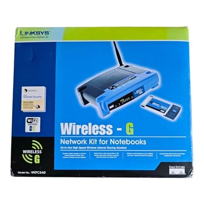 Linksys WKPC54G Wireless-G Network Kit Router + PCMCIA Card | Vintage | New Open - Image 1 of 4