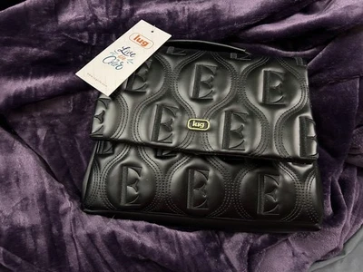 Lug x Wicked Satin Luxe Plié 黑色 - 全新带标签 - 顶部手柄 - 皮带包 - 2 条肩带 — 第 1/4 张图片