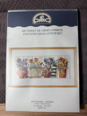 DMC 计数十字绣套件 - "Pansies" - 全新/从未打开 — 第 1/2 张图片