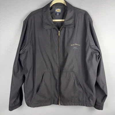 Chaqueta Bomber Harrington Negra De Colección Tommy Bahama Para Hombre Grande Forrada de Vellón Foto 1 de 4
