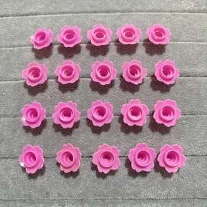 Vintage Hard Plastic Flower Cake Decor Candle Holders PINK Lot of 20 - Picture 1 of 4