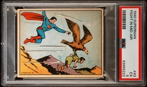 1940 SUPERMAN  CARD #43 FIGHT IN MID-AIR PSA 5 EX RARE ISSUE GUM INC. GRADED - Picture 1 of 2