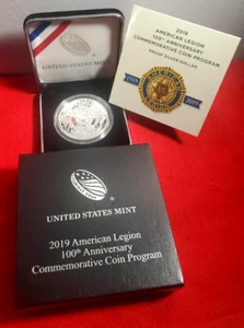 2019 American Legion 100th Anniversary Silver Dollar .999 Proof OGP w/ COA *705* - Picture 1 of 9